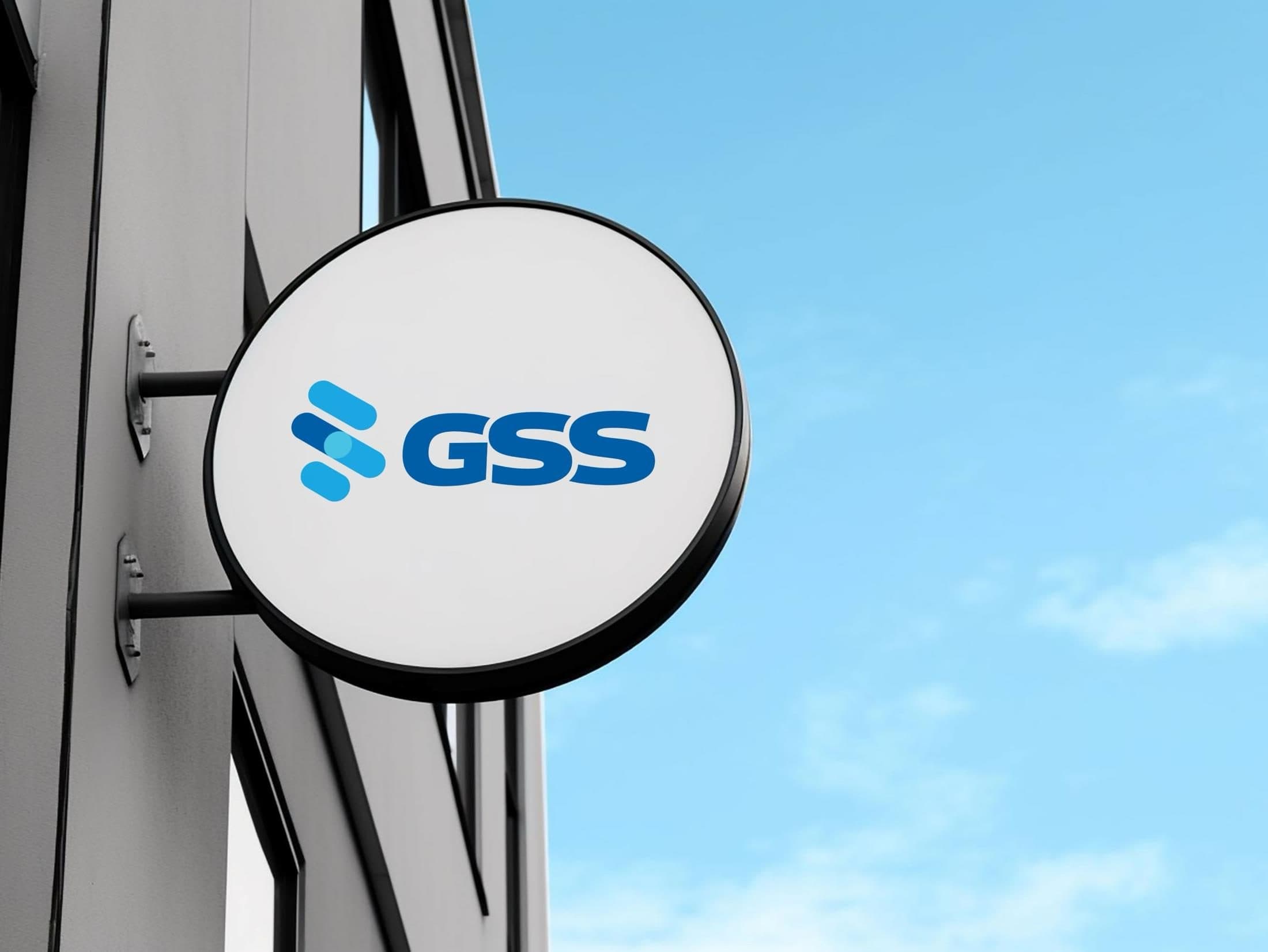 Enseigne GSS sur la façade du siège